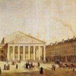 43..BRUXELLES, place de la Monnaie - aquarelle J.B. DE Noter et J.B. Malou, v. 1820 - MVB